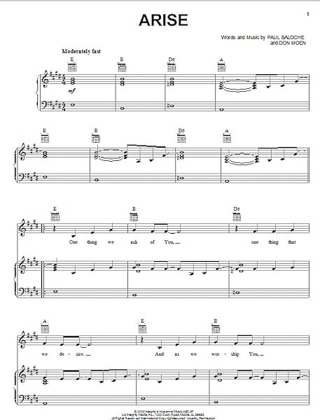 open zoom image for Arise - Piano/Vocal/Guitar, New, Main