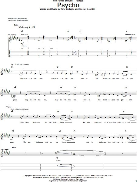 open zoom image for Psycho - Guitar TAB, New, Main