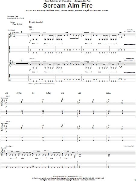 open zoom image for Scream Aim Fire - Guitar TAB, New, Main