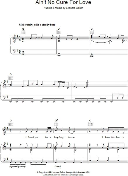 open zoom image for Ain't No Cure For Love - Piano/Vocal/Guitar, New, Main
