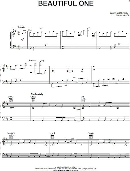open zoom image for Beautiful One - Piano/Vocal/Guitar, New, Main