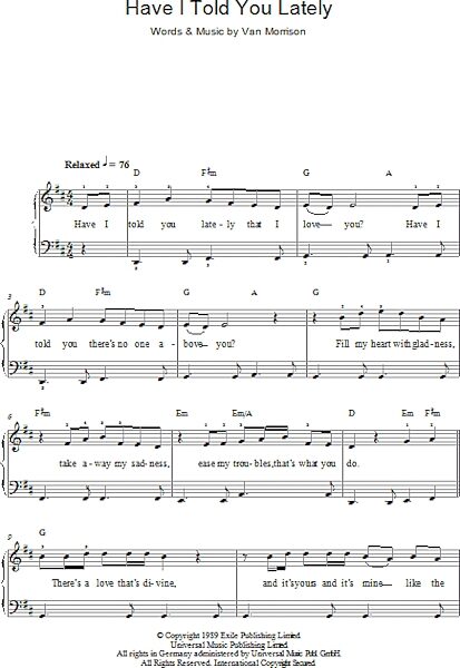 open zoom image for Have I Told You Lately - Easy Piano, New, Main