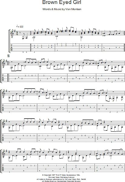 open zoom image for Brown Eyed Girl - Guitar TAB, New, Main