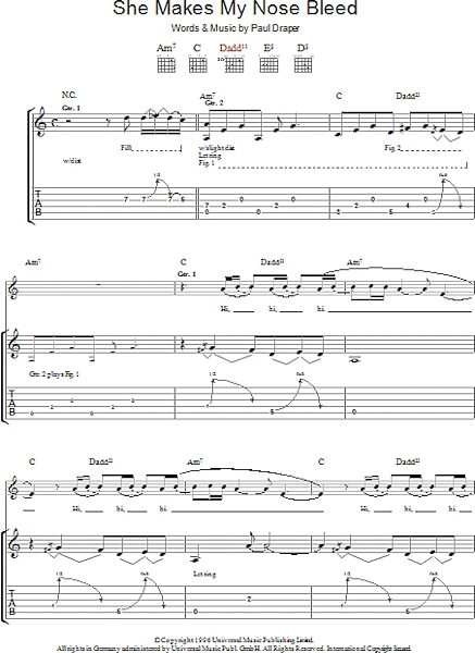 open zoom image for She Makes My Nose Bleed - Guitar TAB, New, Main