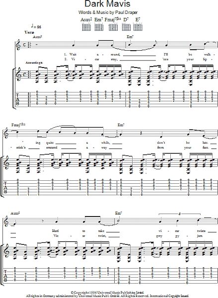 open zoom image for Dark Mavis - Guitar TAB, New, Main