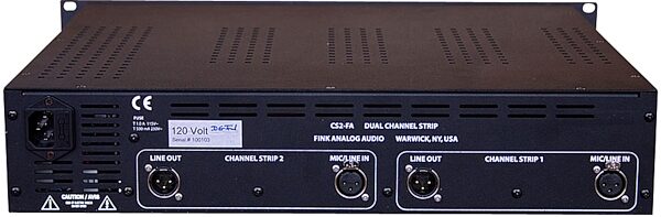 open zoom image for Fink CS2-FA Dual Channel Strip Tube Preamp Equalizer and Limiter, Rear