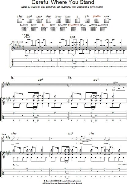 open zoom image for Careful Where You Stand - Guitar TAB, New, Main