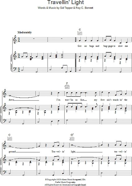 open zoom image for Travellin' Light - Piano/Vocal/Guitar, New, Main