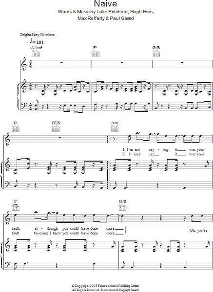 open zoom image for Naive - Piano/Vocal/Guitar, New, Main
