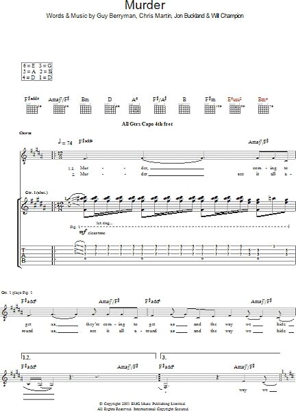 open zoom image for Murder - Guitar TAB, New, Main