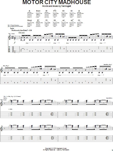 open zoom image for Motor City Madhouse - Guitar TAB, New, Main