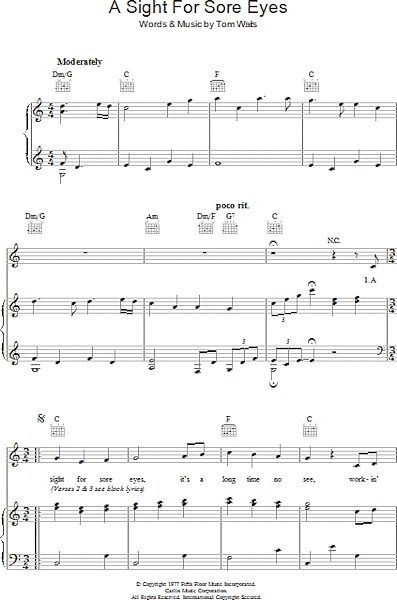 open zoom image for A Sight For Sore Eyes - Piano/Vocal/Guitar, New, Main