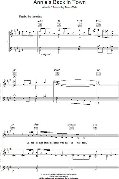 open zoom image for Annie's Back In Town - Piano/Vocal/Guitar, New, Main