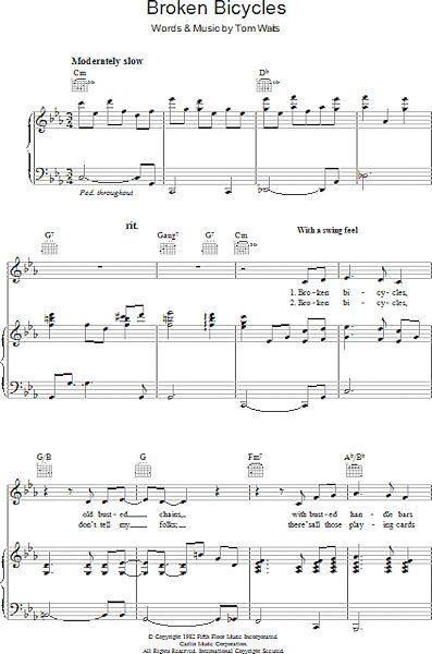 open zoom image for Broken Bicycles - Piano/Vocal/Guitar, New, Main