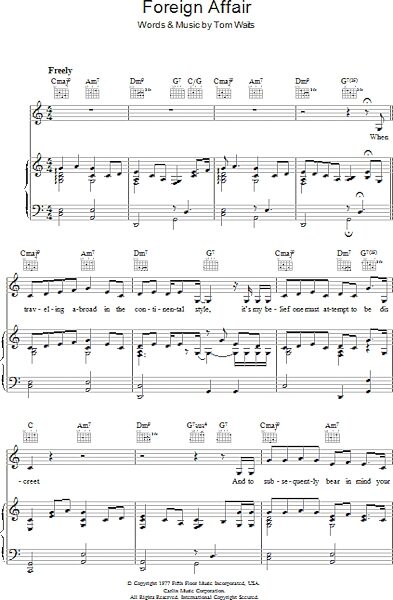 open zoom image for Foreign Affair - Piano/Vocal/Guitar, New, Main