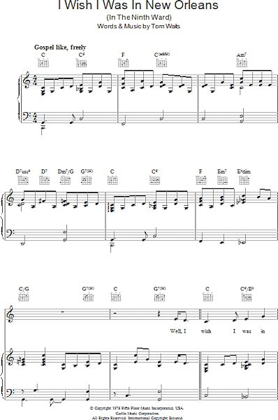 open zoom image for I Wish I Was In New Orleans - Piano/Vocal/Guitar, New, Main