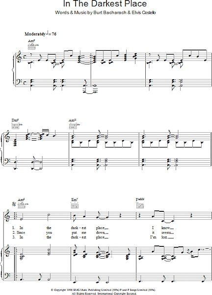 open zoom image for In The Darkest Place - Piano/Vocal/Guitar, New, Main