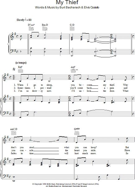open zoom image for My Thief - Piano/Vocal/Guitar, New, Main