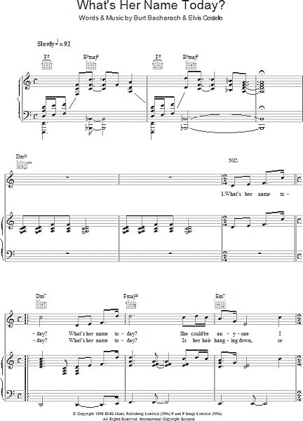 open zoom image for What's Her Name Today? - Piano/Vocal/Guitar, New, Main