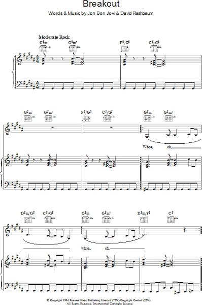 open zoom image for Breakout - Piano/Vocal/Guitar, New, Main