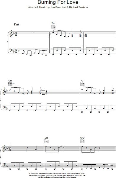 open zoom image for Burning For Love - Piano/Vocal/Guitar, New, Main