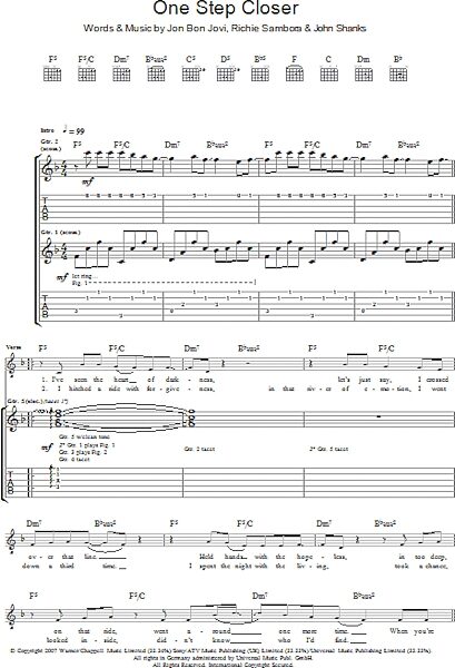 open zoom image for One Step Closer - Guitar TAB, New, Main