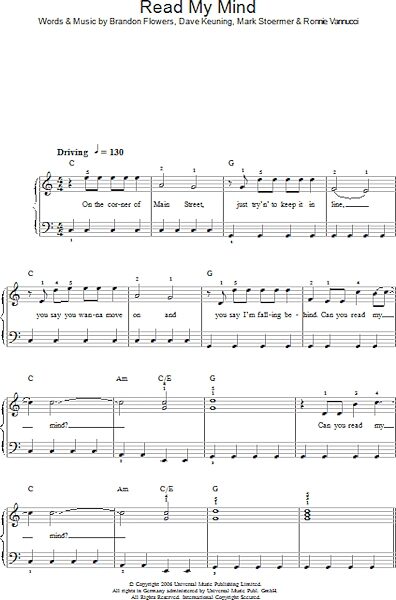 open zoom image for Read My Mind - Easy Piano, New, Main