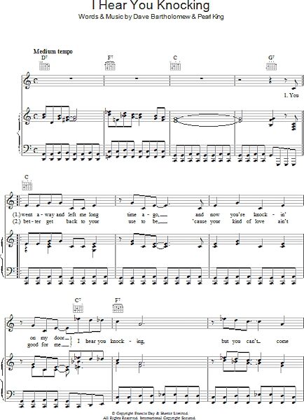 open zoom image for I Hear You Knocking - Piano/Vocal/Guitar, New, Main