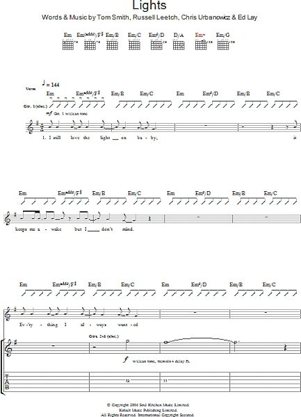 open zoom image for Lights - Guitar TAB, New, Main