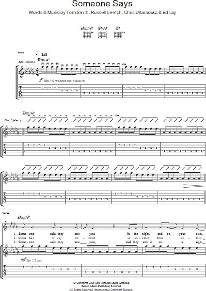 open zoom image for Someone Says - Guitar TAB, New, Main