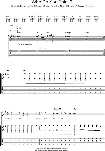 open zoom image for Who Do You Think - Guitar TAB, New, Main