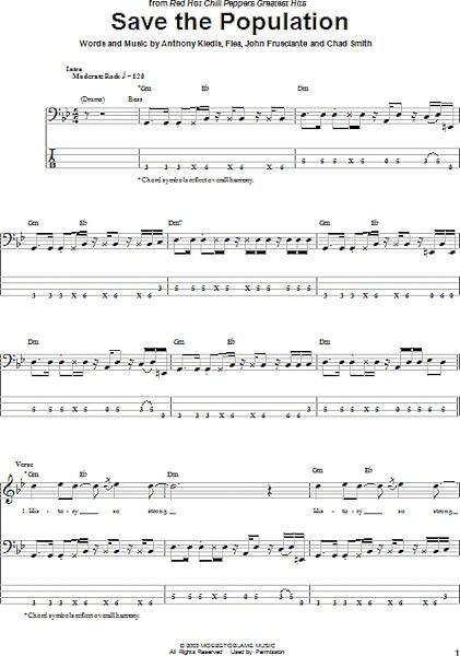 open zoom image for Save The Population - Bass Tab, New, Main