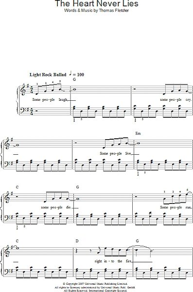open zoom image for The Heart Never Lies - Easy Piano, New, Main