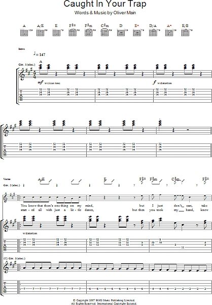 open zoom image for Caught In Your Trap - Guitar TAB, New, Main