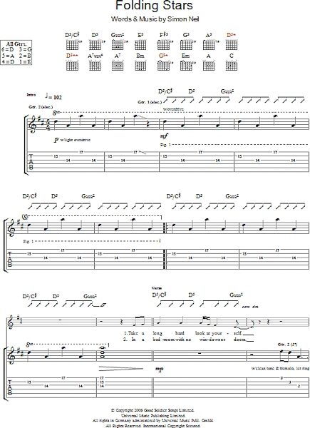 open zoom image for Folding Stars - Guitar TAB, New, Main