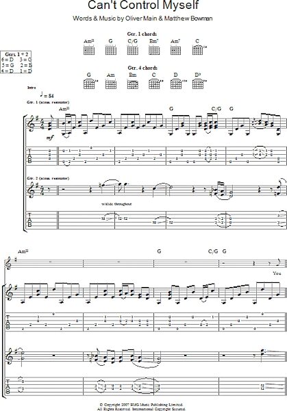 open zoom image for I Can't Control Myself - Guitar TAB, New, Main