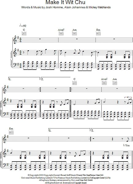 open zoom image for Make It Wit Chu - Piano/Vocal/Guitar, New, Main