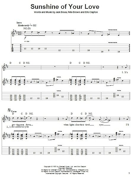 open zoom image for Sunshine Of Your Love - Guitar Tab Play-Along, New, Main