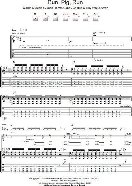 open zoom image for Run Pig Run - Guitar TAB, New, Main