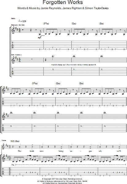 open zoom image for Forgotten Works - Guitar TAB, New, Main