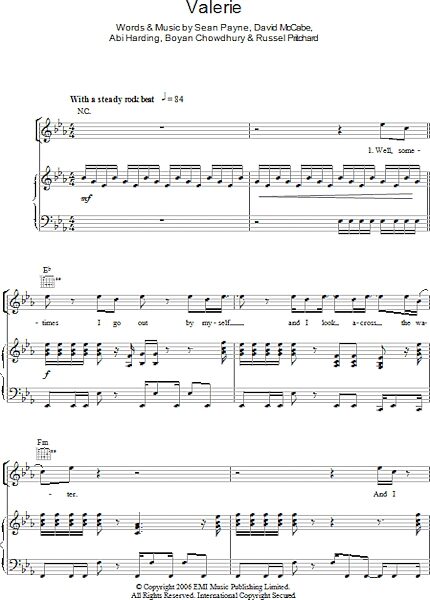 open zoom image for Valerie - Piano/Vocal/Guitar, New, Main