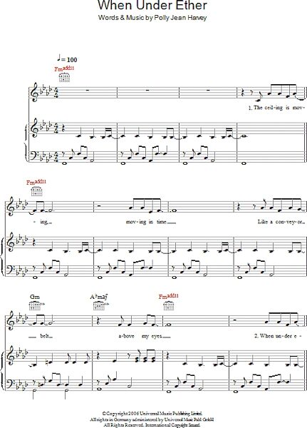 open zoom image for When Under Ether - Piano/Vocal/Guitar, New, Main