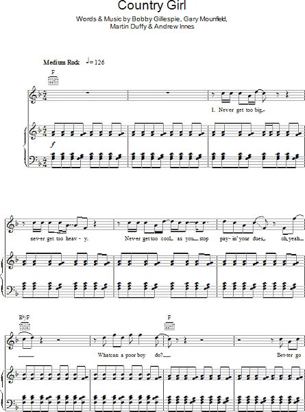 open zoom image for Country Girl - Piano/Vocal/Guitar, New, Main
