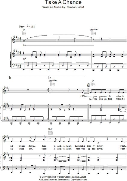 open zoom image for Take A Chance - Piano/Vocal/Guitar, New, Main