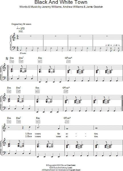 open zoom image for Black And White Town - Piano/Vocal/Guitar, New, Main