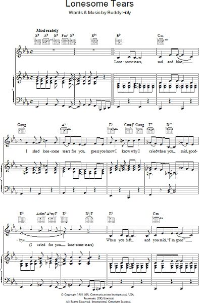 open zoom image for Lonesome Tears - Piano/Vocal/Guitar, New, Main