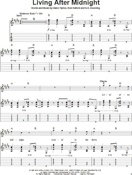 open zoom image for Living After Midnight - Guitar Tab Play-Along, New, Main