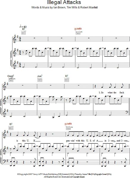 open zoom image for Illegal Attacks - Piano/Vocal/Guitar, New, Main