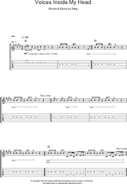 open zoom image for Voices Inside My Head - Guitar TAB, New, Main
