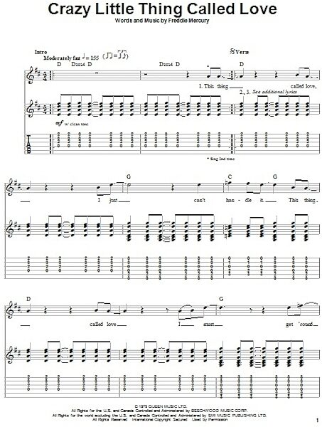 open zoom image for Crazy Little Thing Called Love - Guitar Tab Play-Along, New, Main